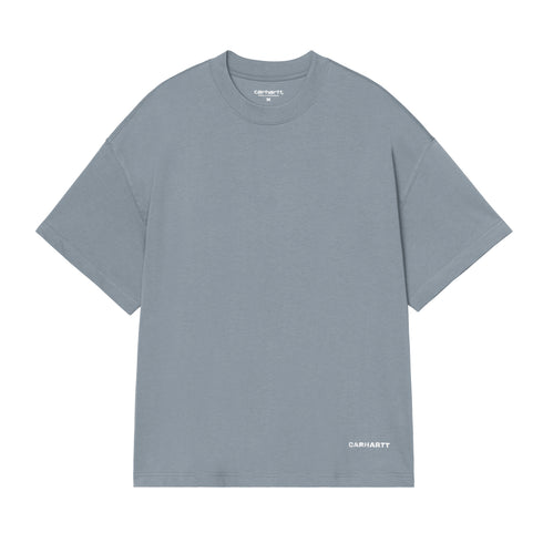 Carhartt WIP S/S Link Script - Velvet Blue / White — t-shirt