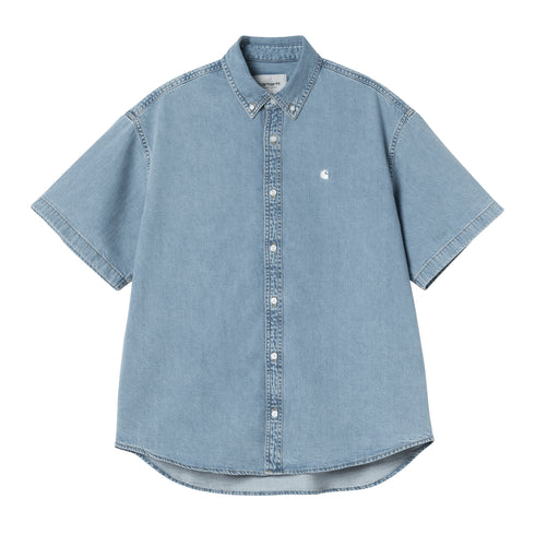 Carhartt WIP S/S Lucas Shirt - Blue Bleached — chemise