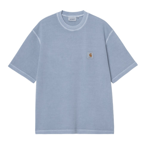 Carhartt WIP S/S Nelson Waffle - Gentle Blue Garment Dyed — t-shirt