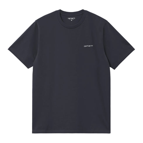 Carhartt WIP S/S Script Embroidery T-Shirt - Dark Navy / White - Streetart.fr
