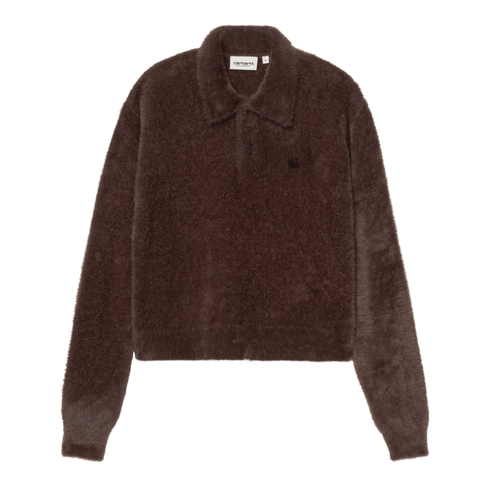 Carhartt WIP W' L/S Polo Sweater - Palisander / Palisander - Streetart.fr