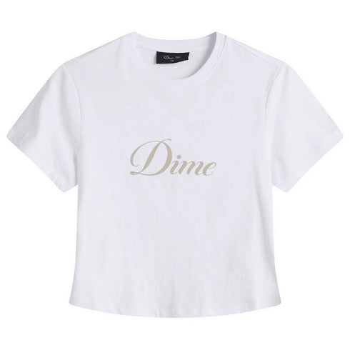 Dime Women Cursive - White — t-shirt