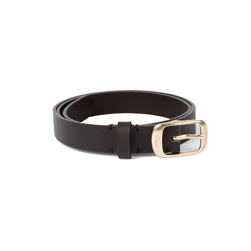 Dime Dress Leather Belt - Brown