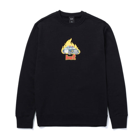Huf Roasted Sweat Crew Black — sweatshirt