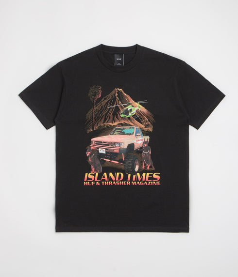 Huf X Thrasher Island Times - Black — t-shirt