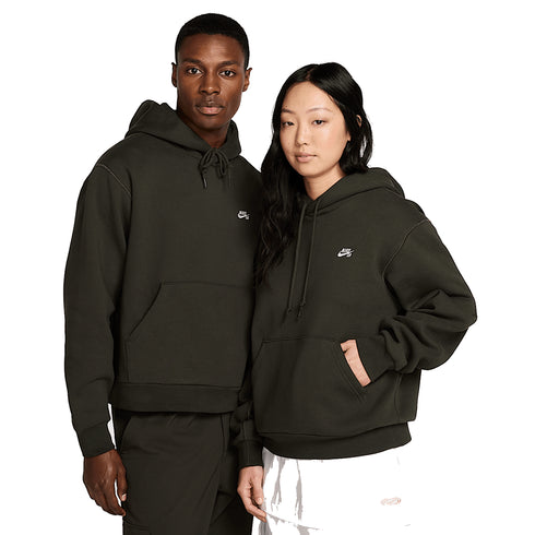 Nike SB Essential Logo Fleece Po Hood - Sequoia / White — sweat à capuche