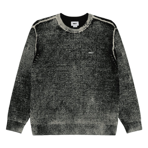 Obey Spray Effect Sweater - Dark Black Multi - Streetart.fr