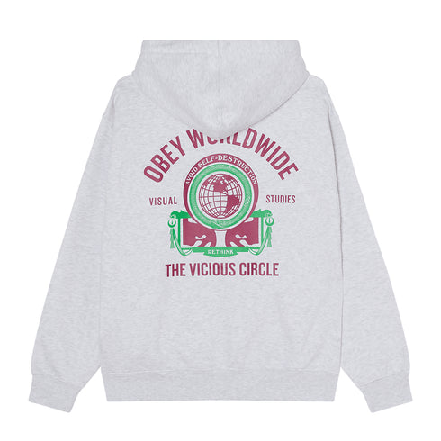 Obey Vicious Circle Hood - Heather Grey — sweat à capuche