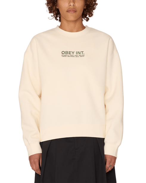 Obey Womens Int Crew - Unbleached — sweatshirt