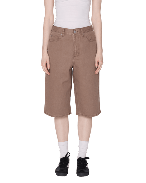 Obey Womens Karina Long Denim Short - Walnut