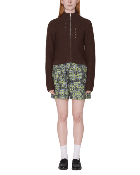 Obey Womens Meredith Mock Zip Sweater - Chocolate — sweatshirt
