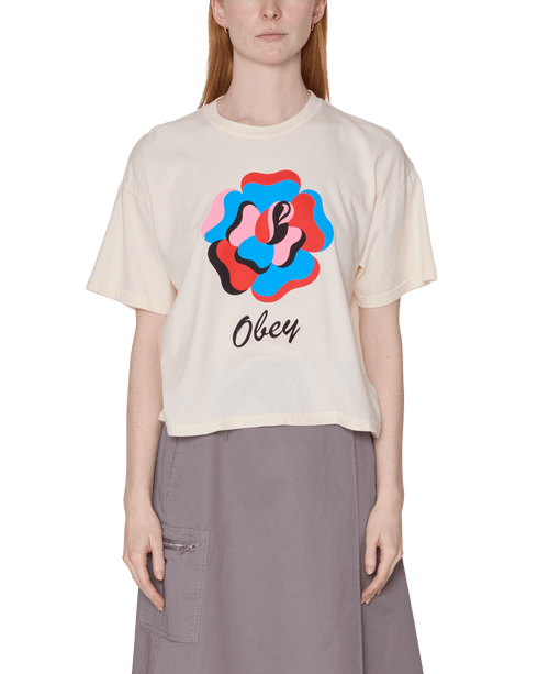 Obey Womens Paper Rose - Unbleached — t-shirt