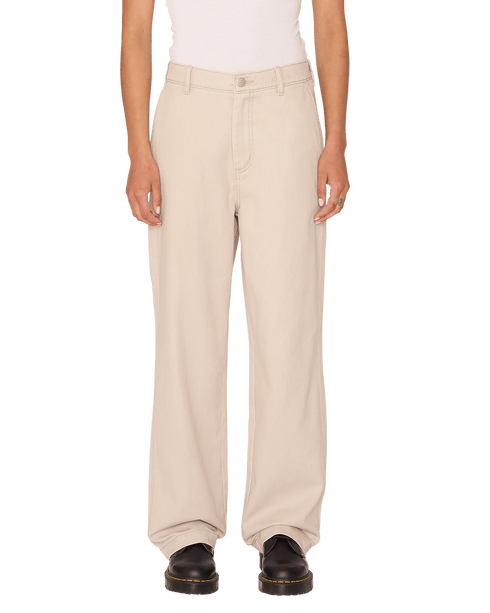 Obey Womens Sybil Carpenter Denim Pant - Sand Faded Wash — pantalon