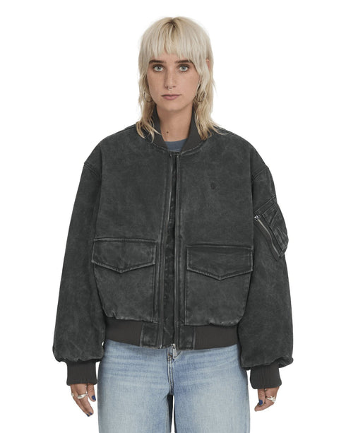 Volcom Women Workestra Bomber Jacket - Rinsed Black - Streetart.fr