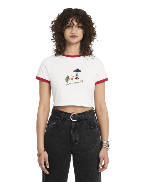 Volcom Womens Fa Mickey Mason - Off White — t-shirt